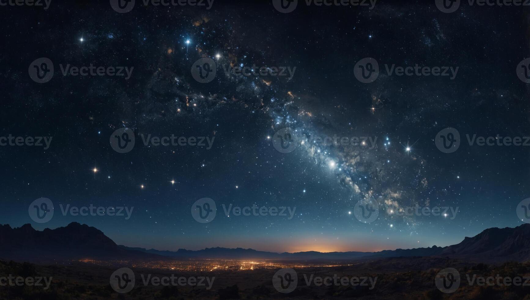 Glowing constellations illuminate the vast expanse of the cosmos Cosmic panorama filled with celestial beauty and wonder Glimpse of infinity. photo