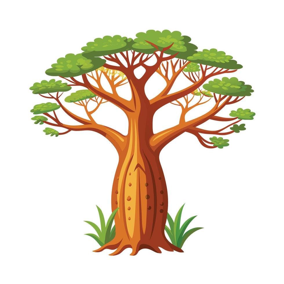 Beautiful Single Big Tree Illustration vector