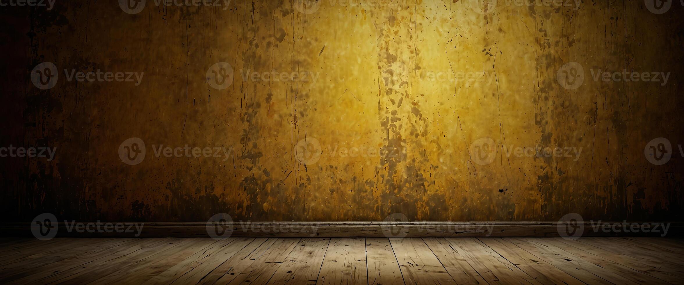 Horizontal or vertical grunge background with ethnicity ornaments and stucco texture of yellow color. photo