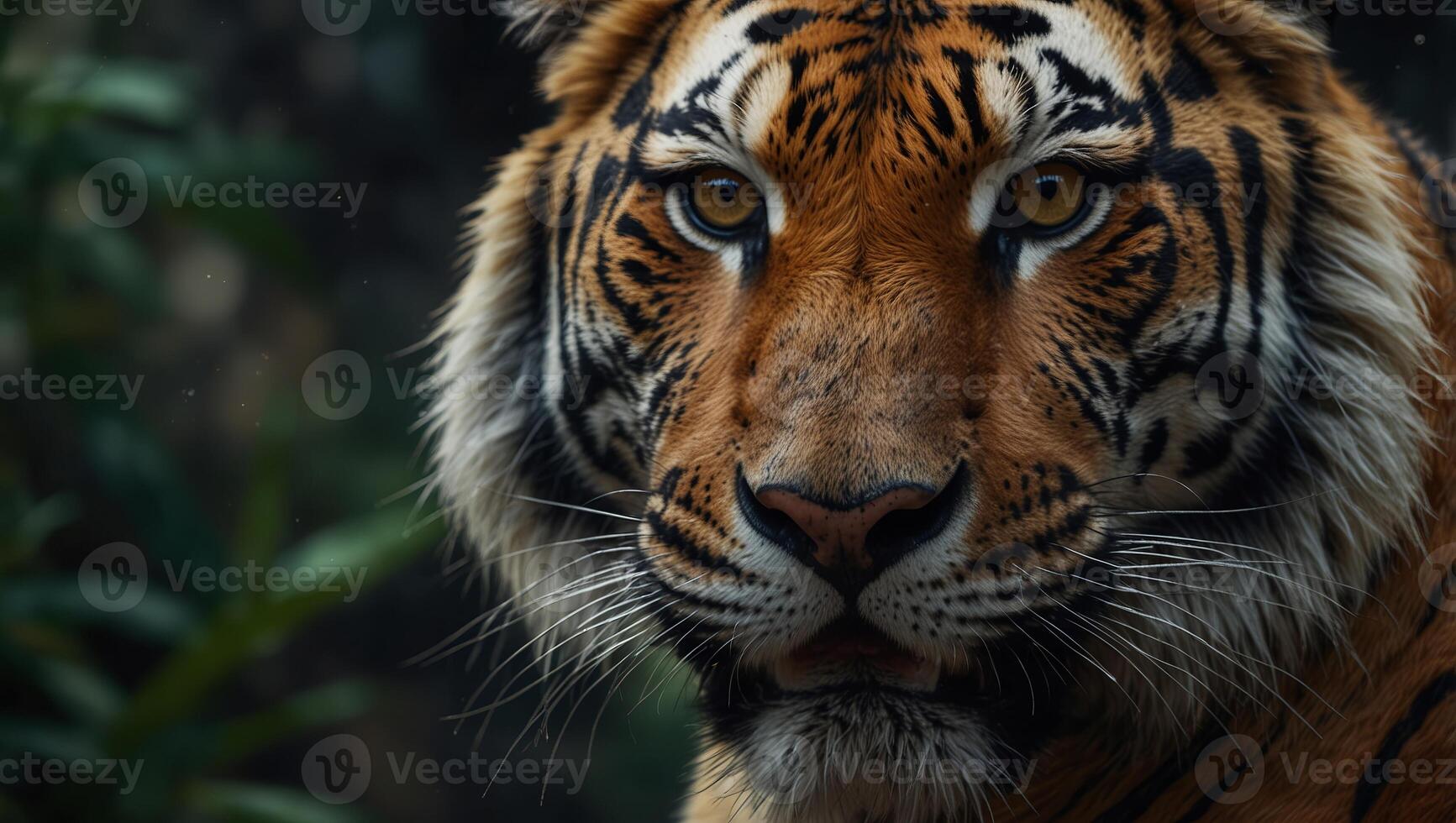 Hand drawn illustration of traditional tiger tattoo. photo