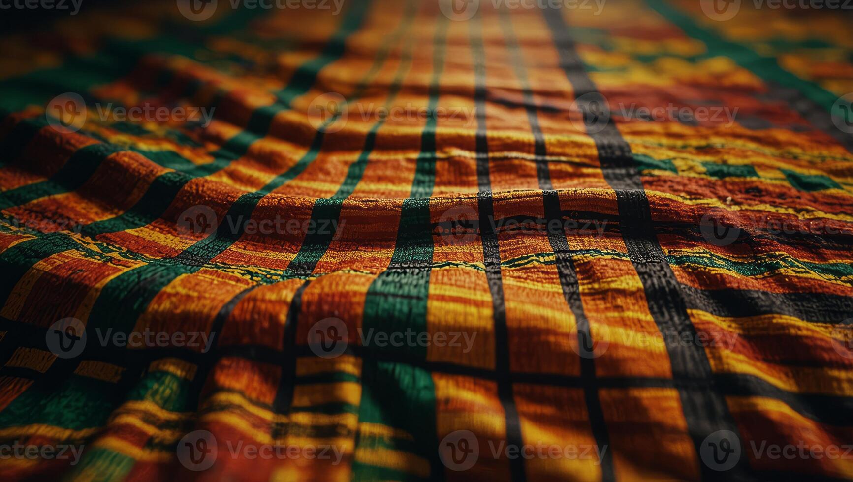 High angle view of kente cloth shot from above. photo