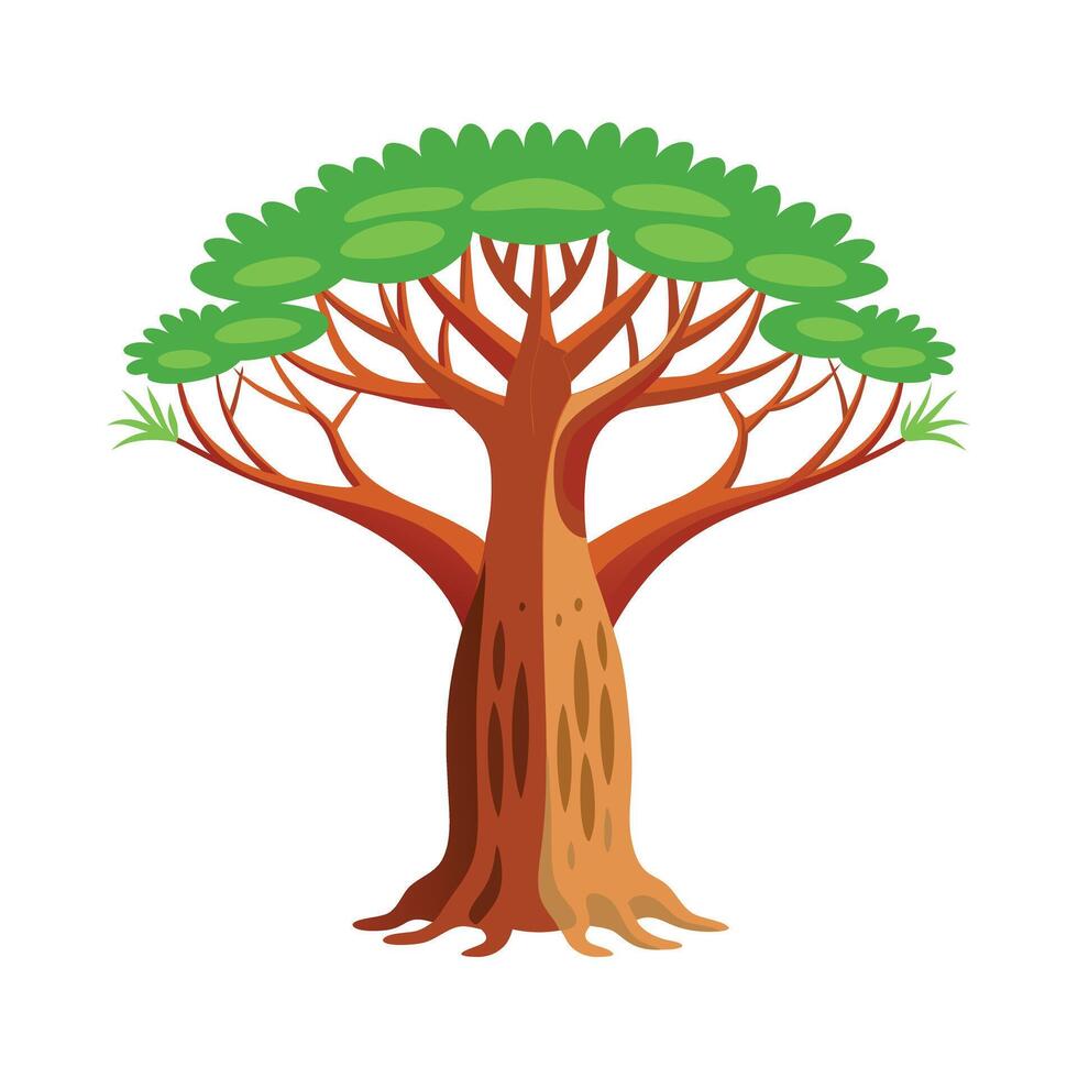 Beautiful Single Big Tree Illustration vector