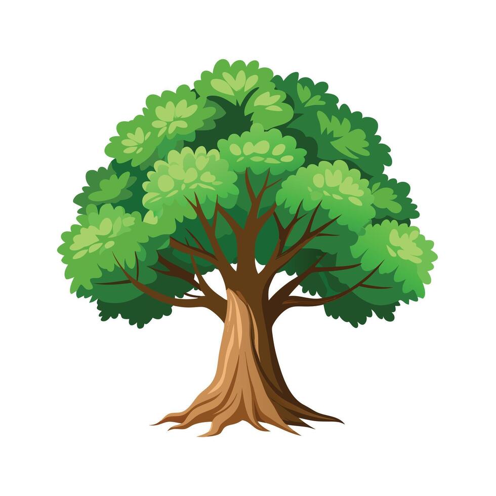 Beautiful Single Big Tree Illustration vector