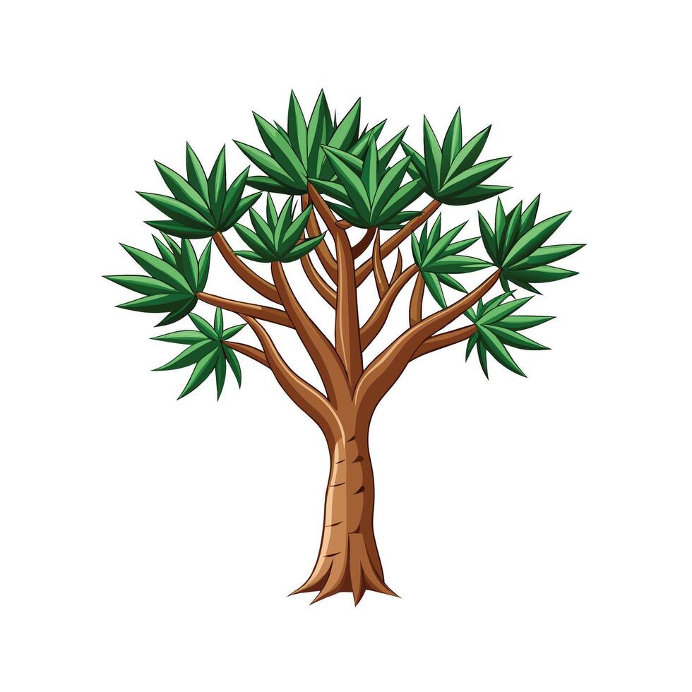 Beautiful Single Big Tree Illustration vector