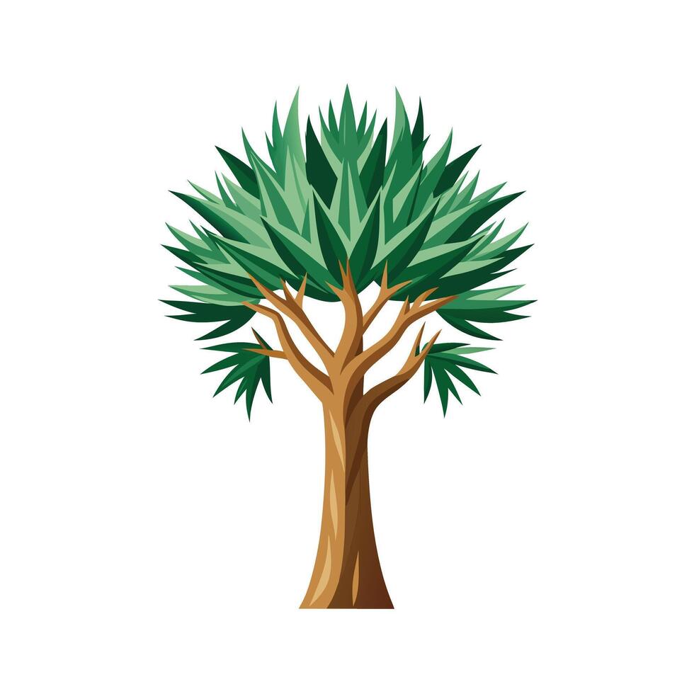 Beautiful Single Big Tree Illustration vector