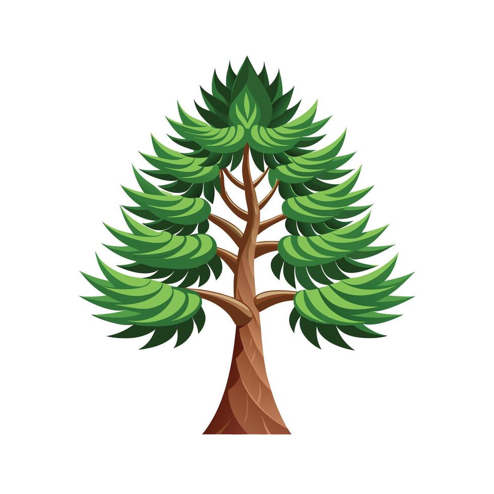 Beautiful Single Big Tree Illustration vector