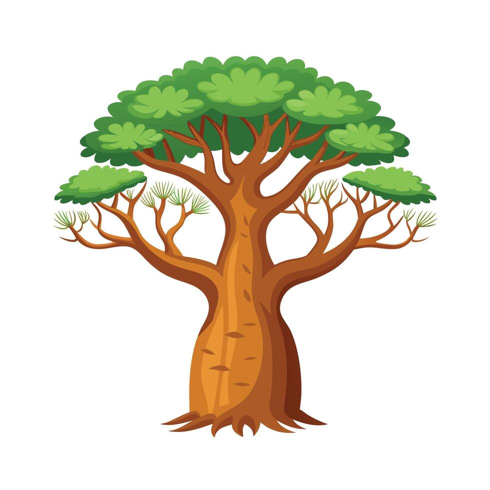 Beautiful Single Big Tree Illustration vector