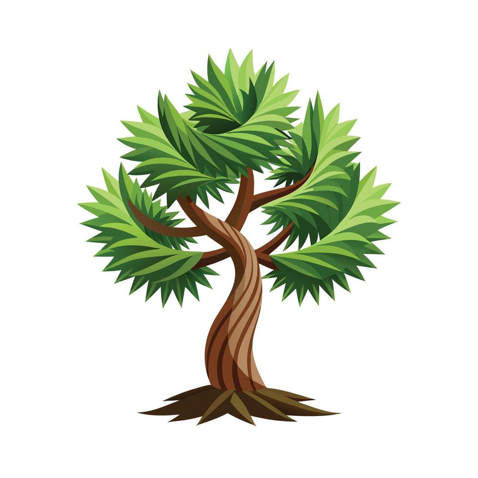 Beautiful Single Big Tree Illustration vector