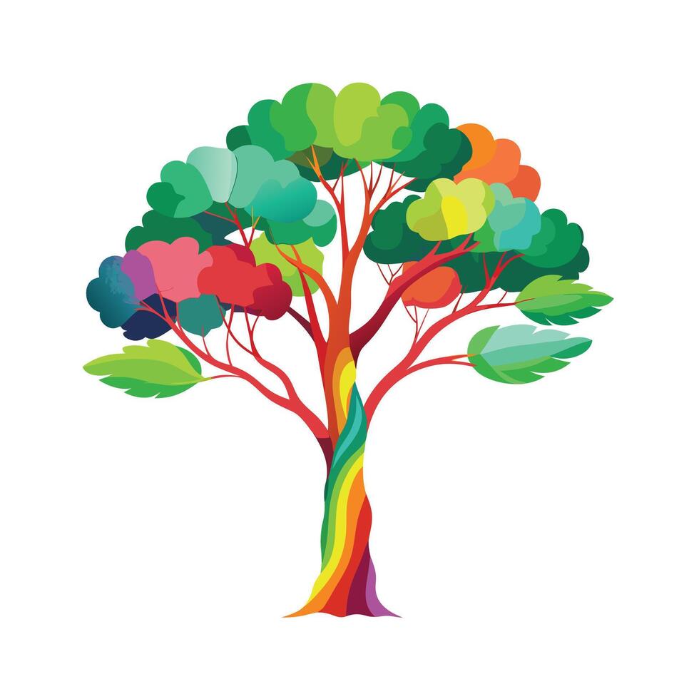 Beautiful Single Big Tree Illustration vector