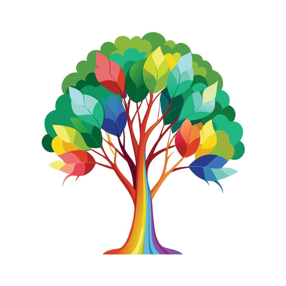 Beautiful Single Big Tree Illustration vector