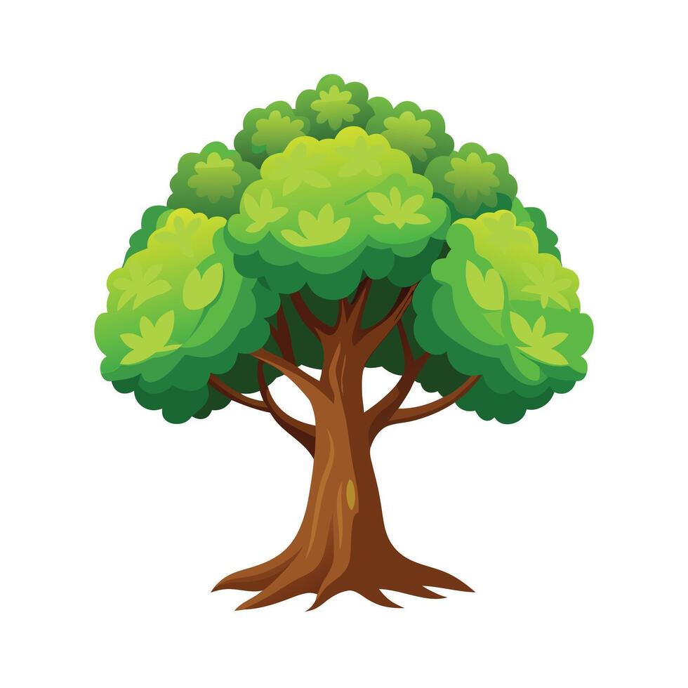 Beautiful Single Big Tree Illustration vector