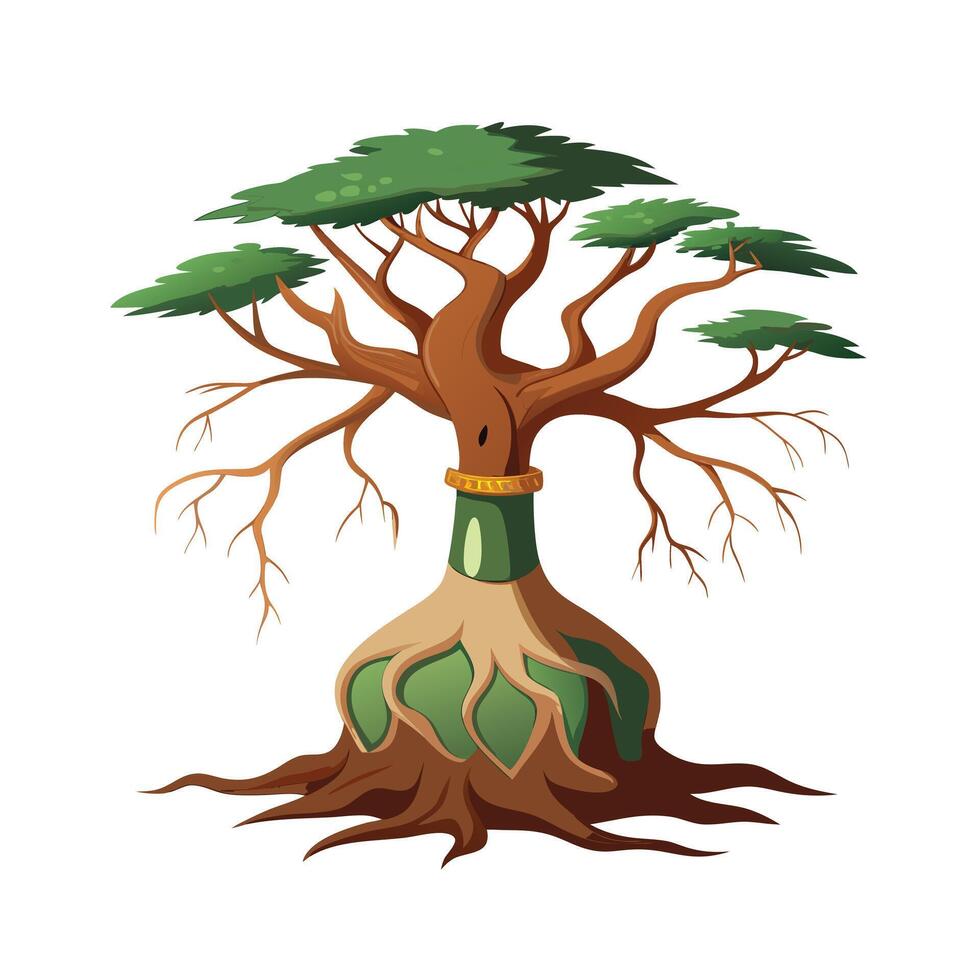 Beautiful Single Big Tree Illustration vector