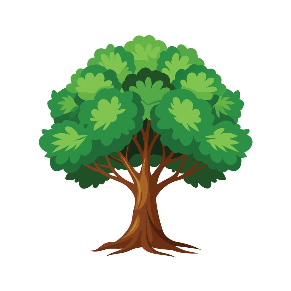 Beautiful Single Big Tree Illustration vector
