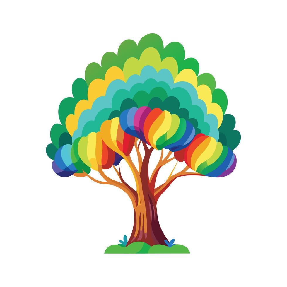 Beautiful Single Big Tree Illustration vector