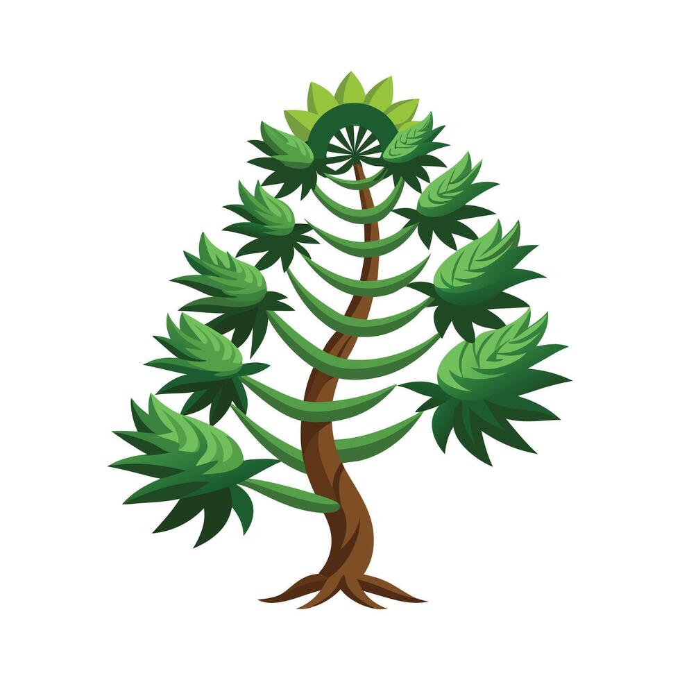 Beautiful Single Big Tree Illustration vector