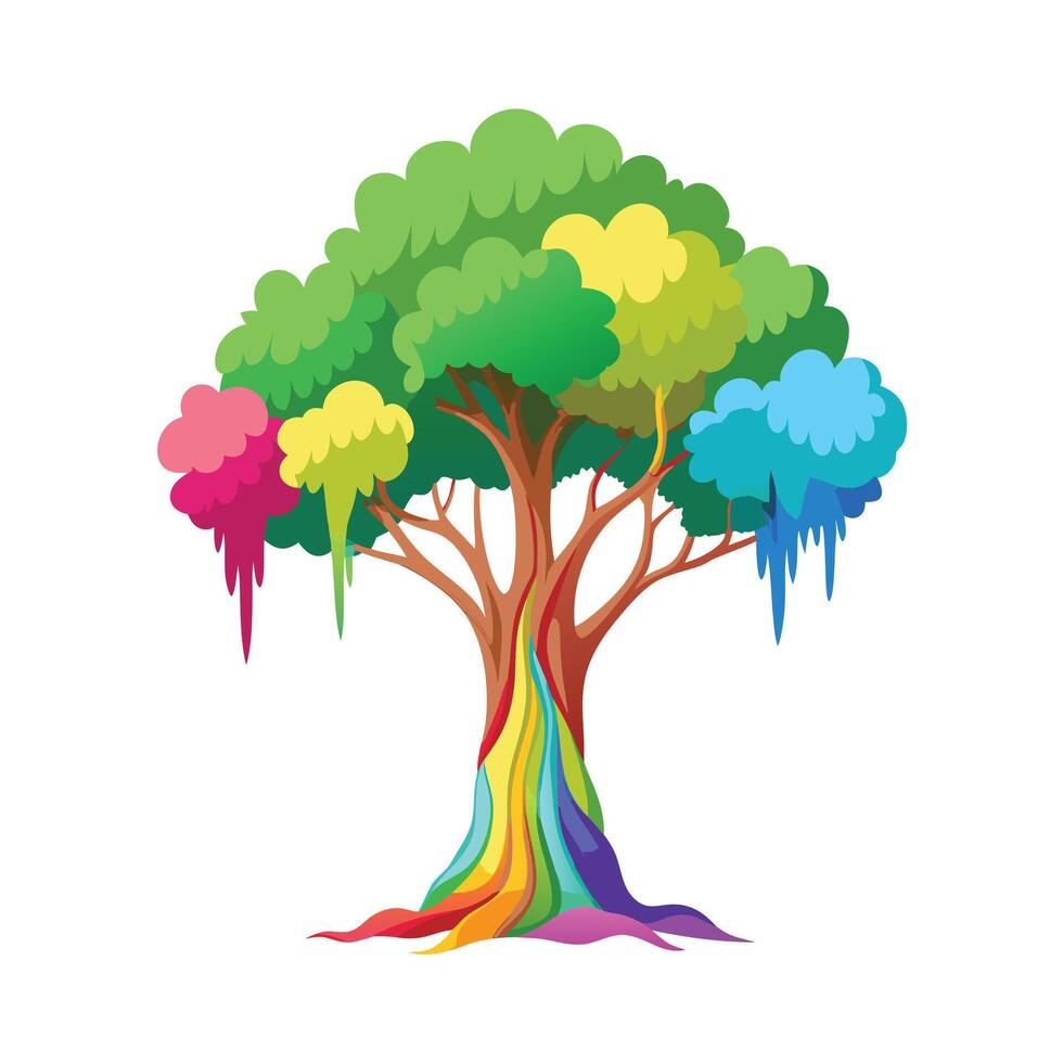 Beautiful Single Big Tree Illustration vector