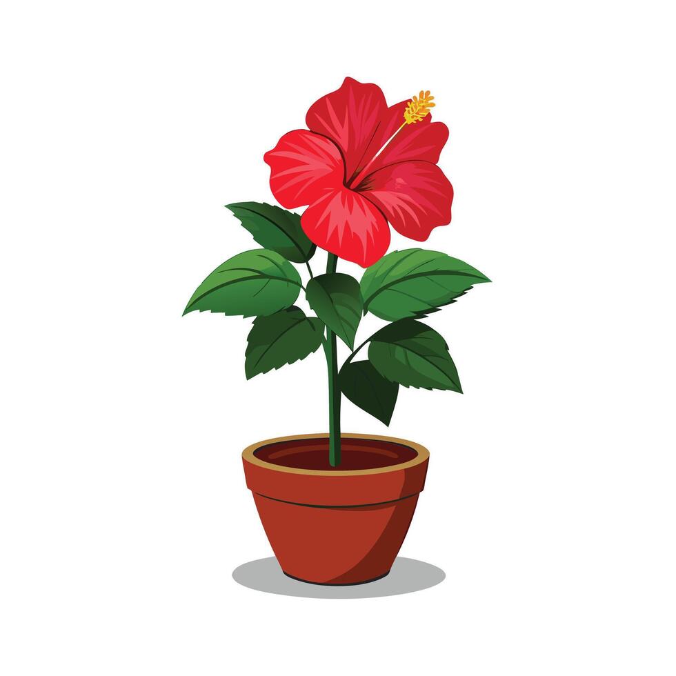 Beautiful Flowerpot Houseplant Illustration vector