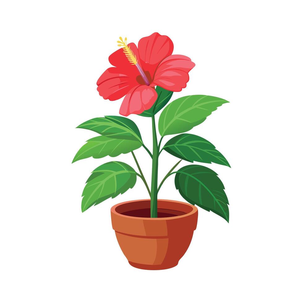 Beautiful Flowerpot Houseplant Illustration vector