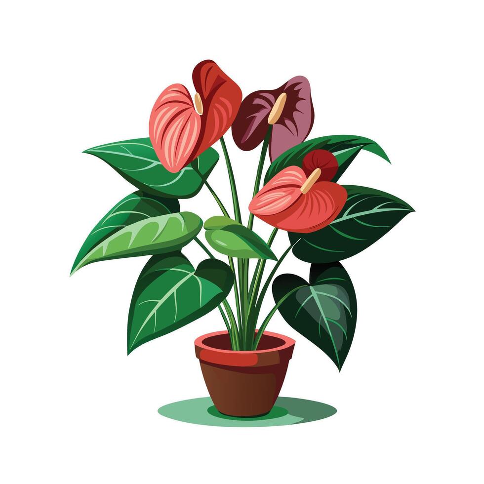 Beautiful Flowerpot Houseplant Illustration vector