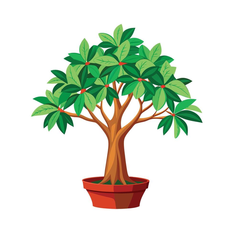 Beautiful Flowerpot Houseplant Illustration vector