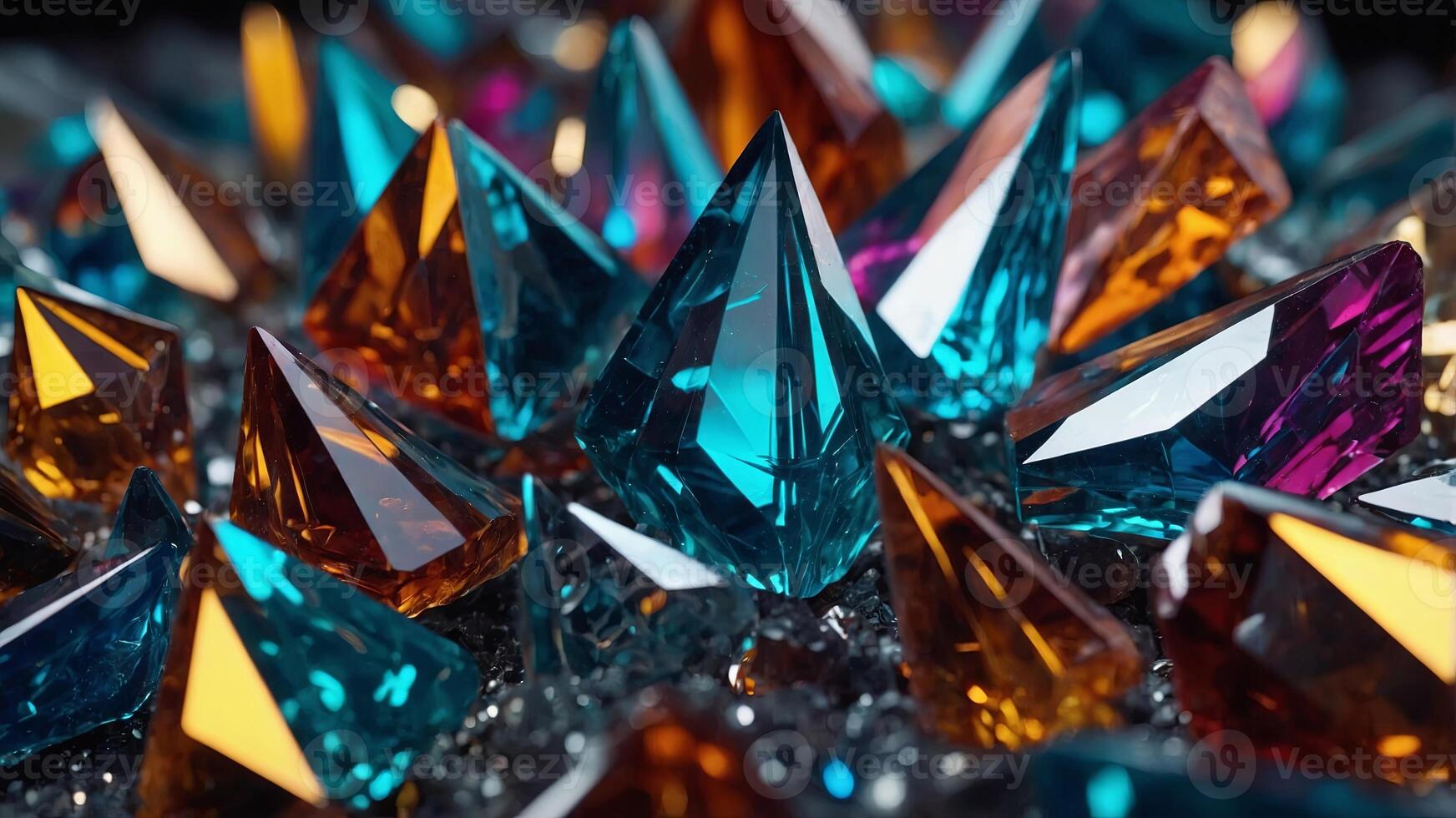 Abstract Crystal Shards, Sharp, angular crystal shards in bright colors, highlighting the beauty of natural geometry. photo