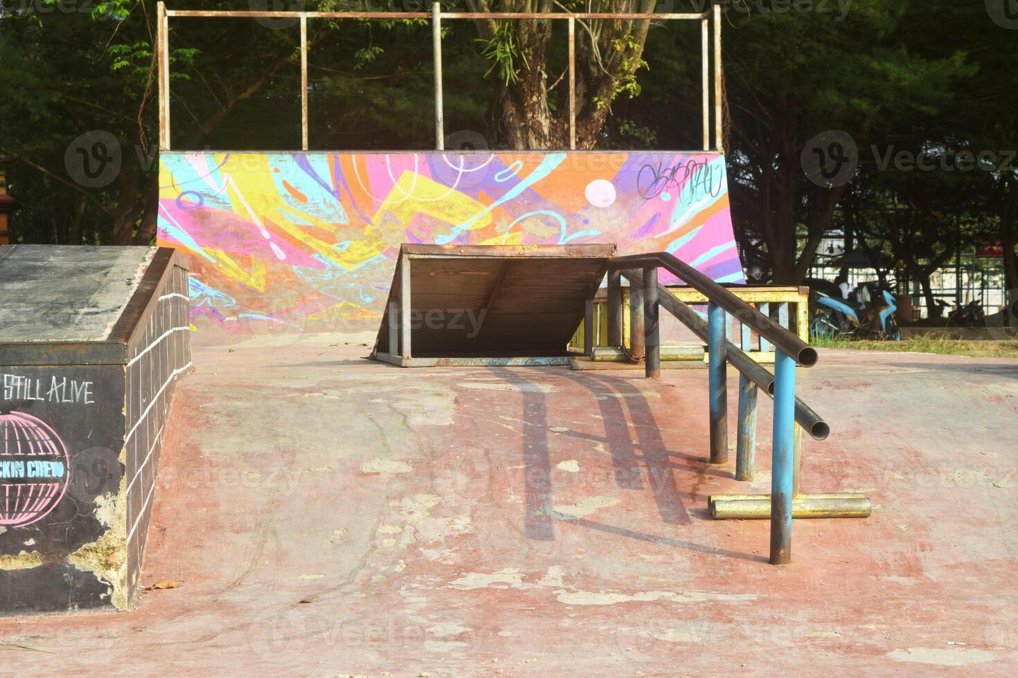 A skaters venue with graffiti and an area full of challenges in Brebes photo