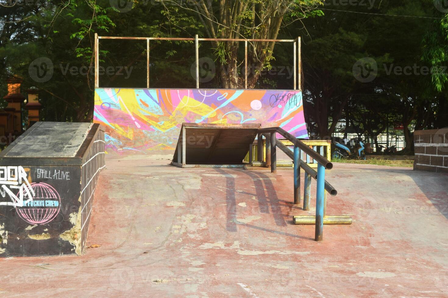 A skaters venue with graffiti and an area full of challenges in Brebes photo