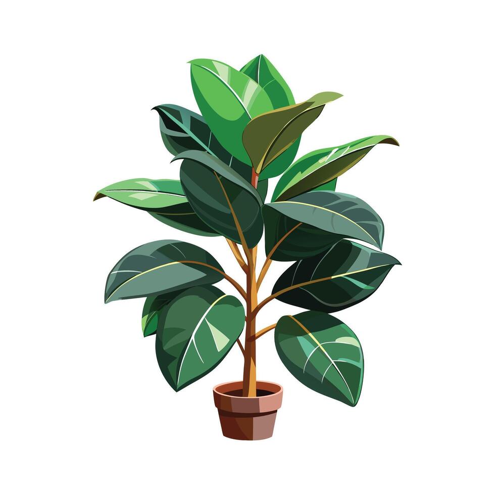 Beautiful Flowerpot Houseplant Illustration vector