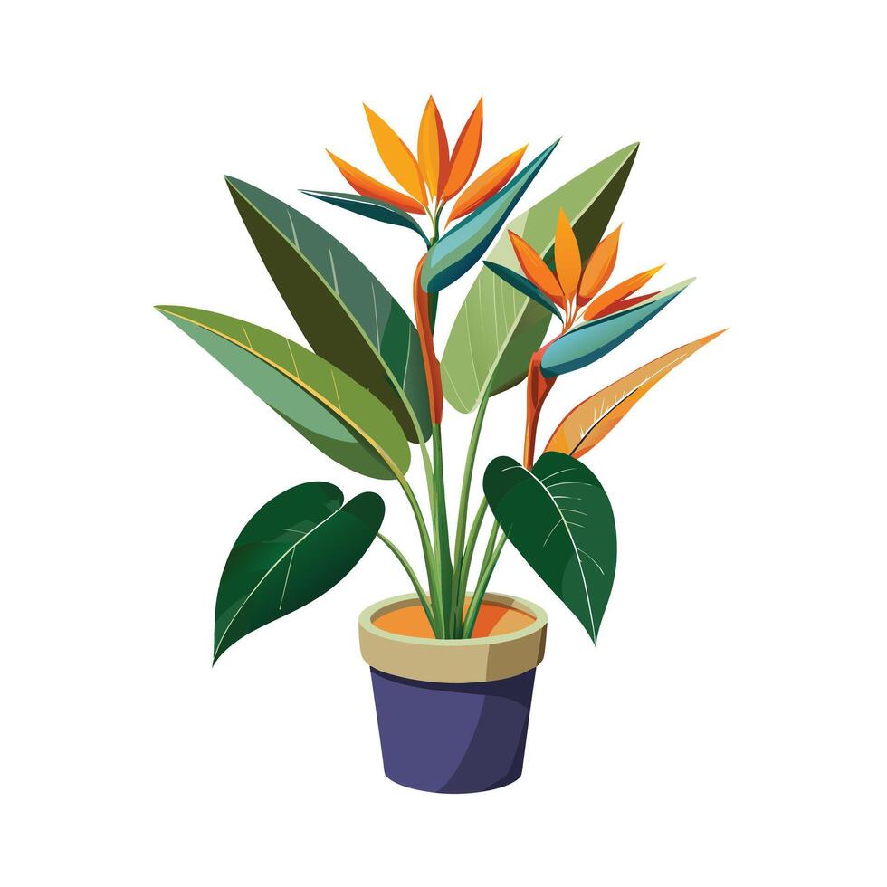 Beautiful Flowerpot Houseplant Illustration vector
