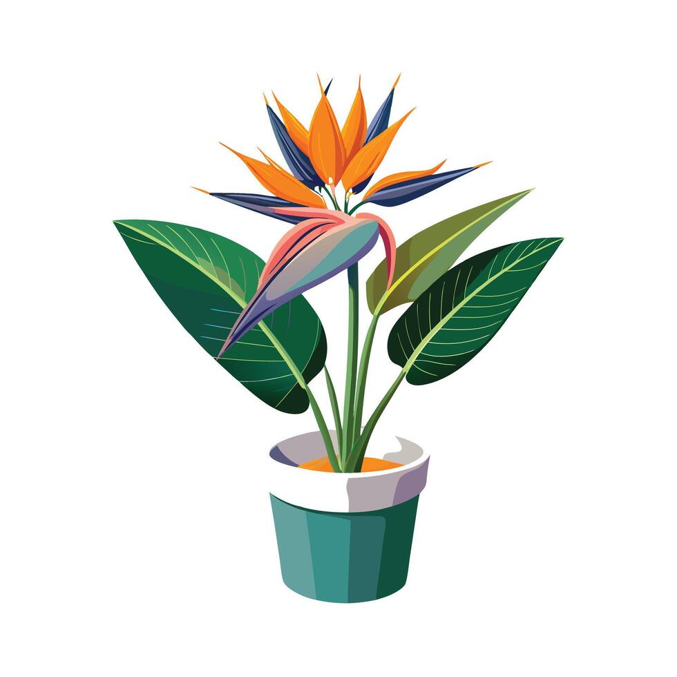 Beautiful Flowerpot Houseplant Illustration vector