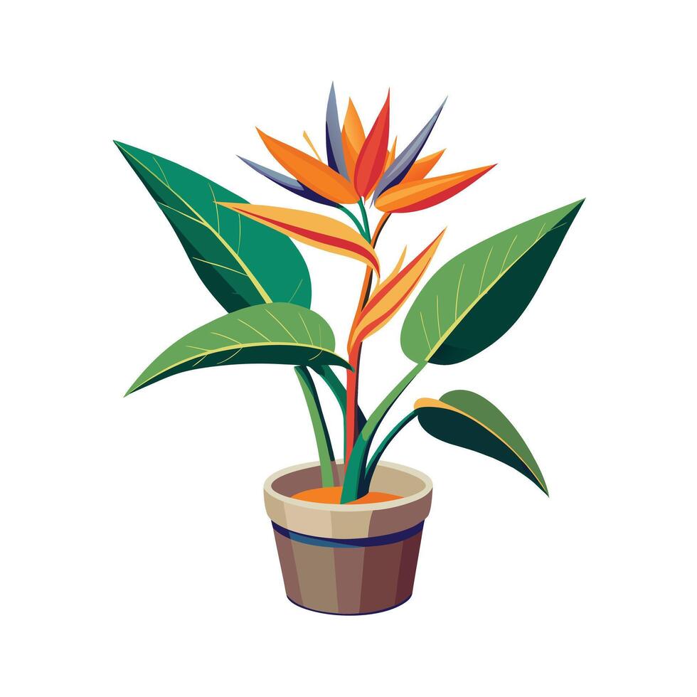 Beautiful Flowerpot Houseplant Illustration vector
