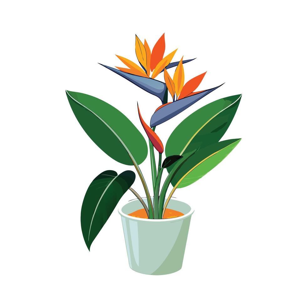 Beautiful Flowerpot Houseplant Illustration vector