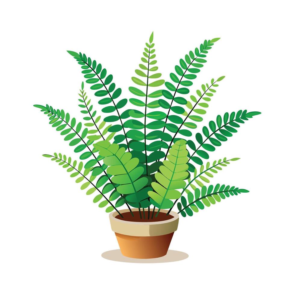 Beautiful Flowerpot Houseplant Illustration vector