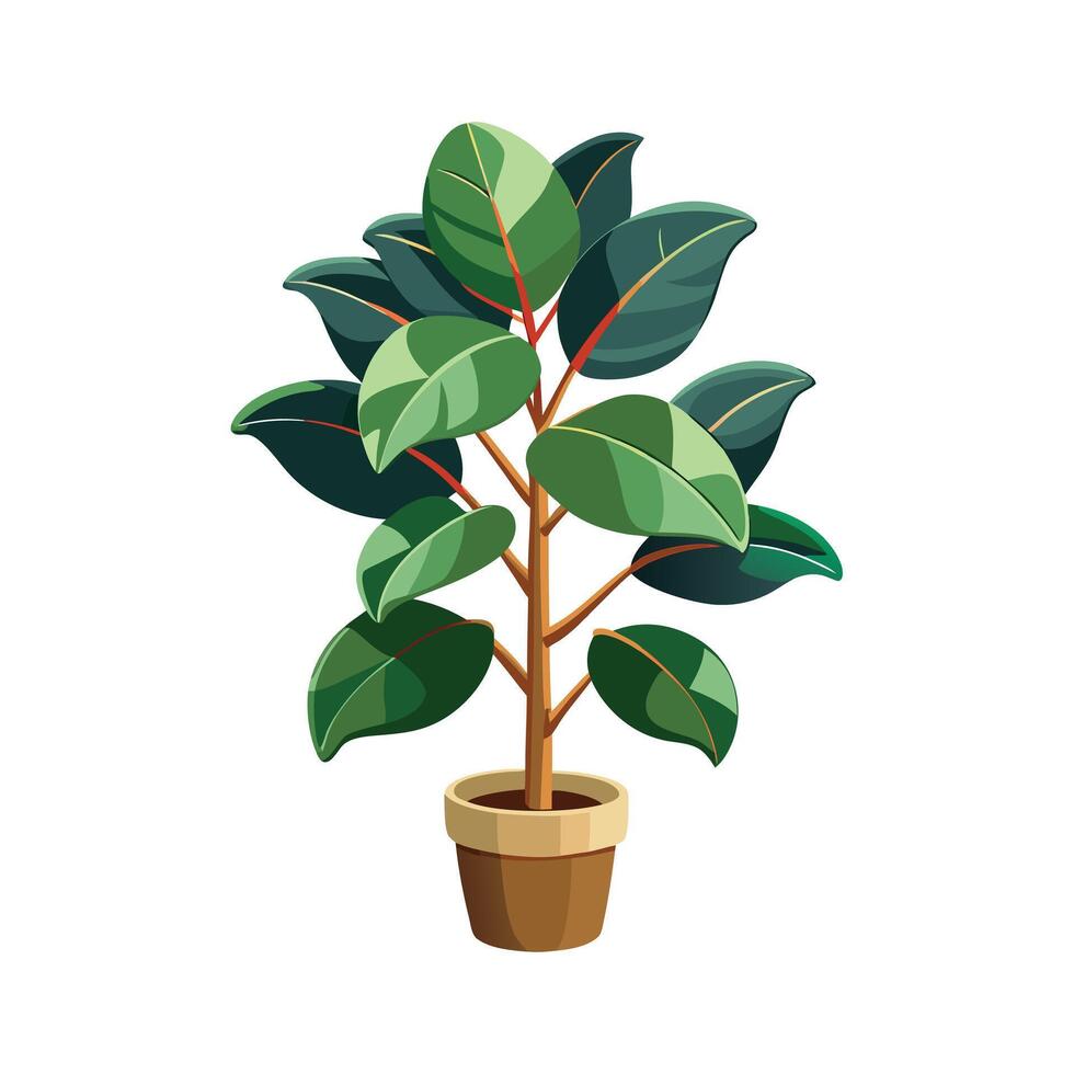 Beautiful Flowerpot Houseplant Illustration vector