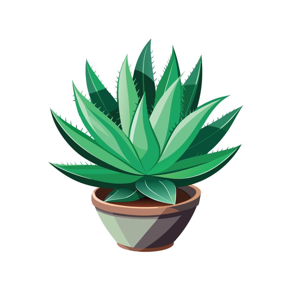 Beautiful Flowerpot Houseplant Illustration vector
