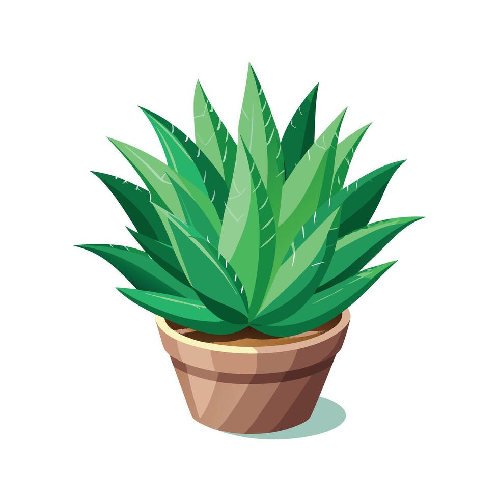 Beautiful Flowerpot Houseplant Illustration vector