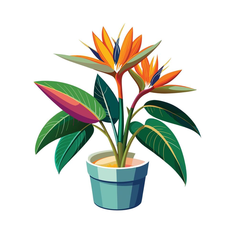 Beautiful Flowerpot Houseplant Illustration vector