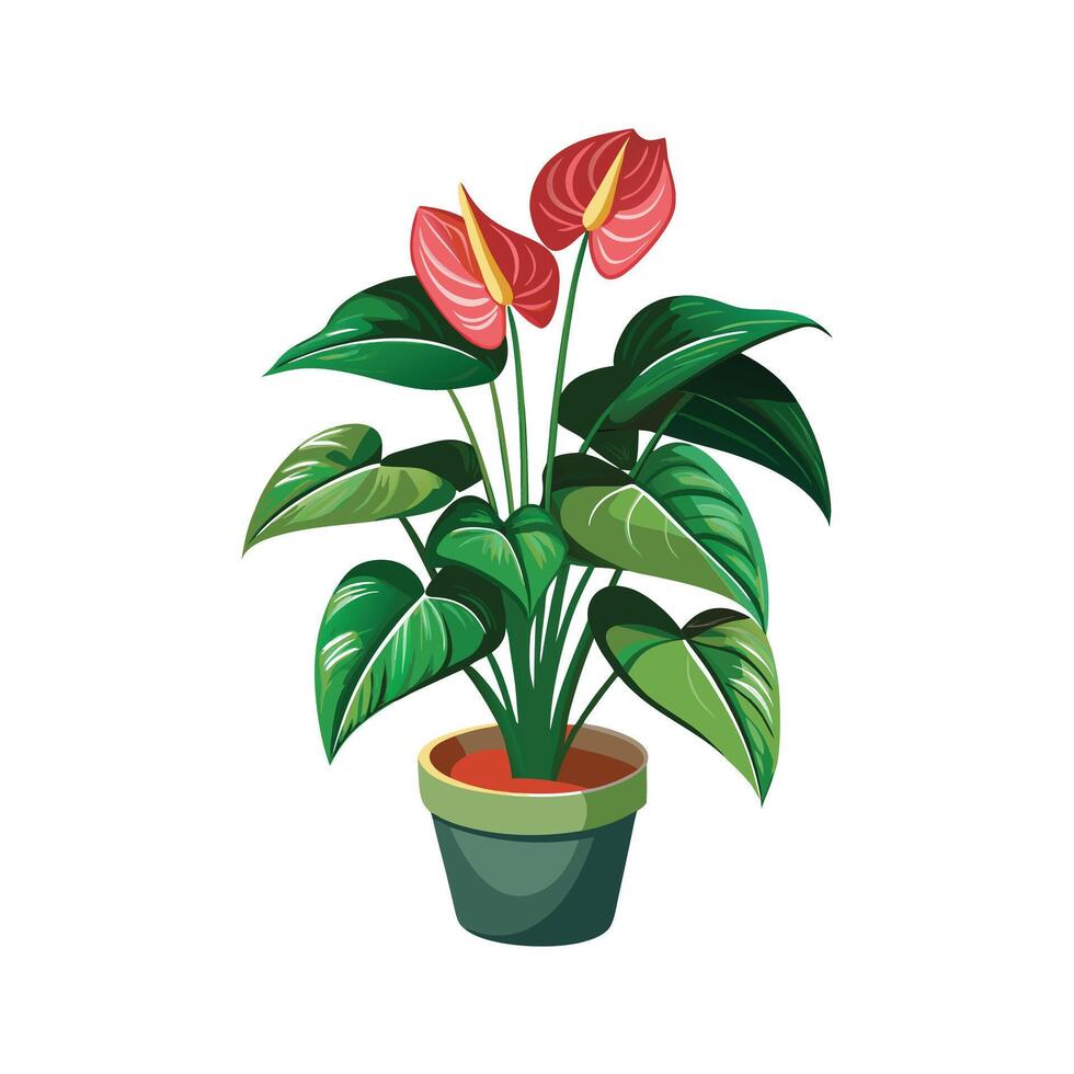Beautiful Flowerpot Houseplant Illustration vector