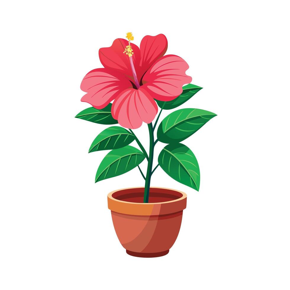 Beautiful Flowerpot Houseplant Illustration vector