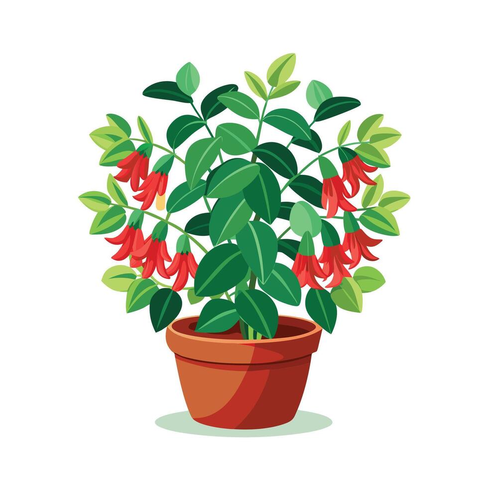 Beautiful Flowerpot Houseplant Illustration vector