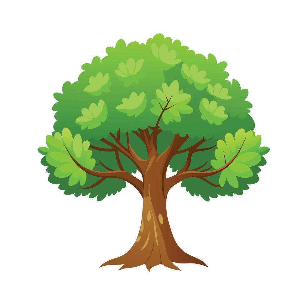 Beautiful Single Big Tree Illustration vector