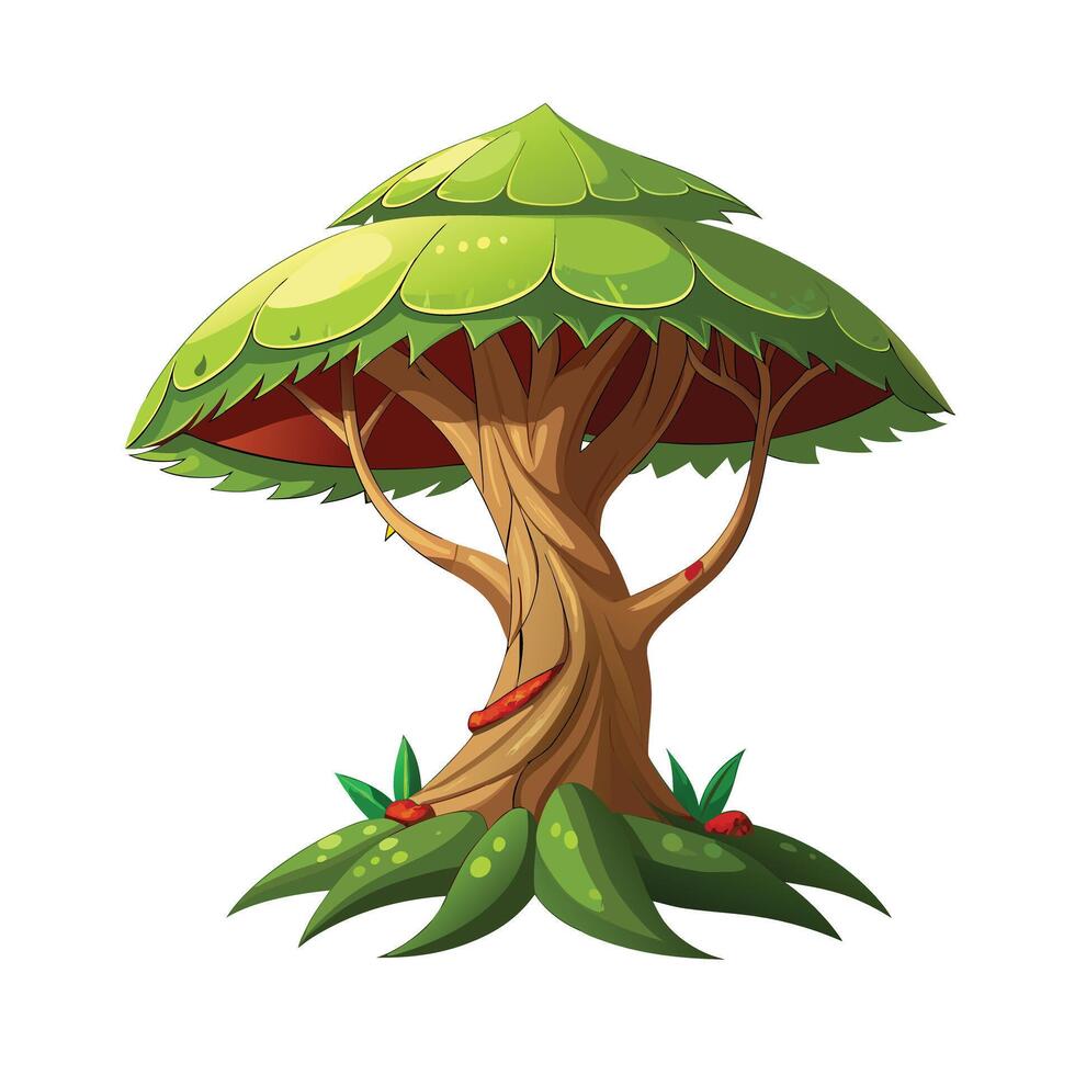 Beautiful Single Big Tree Illustration vector