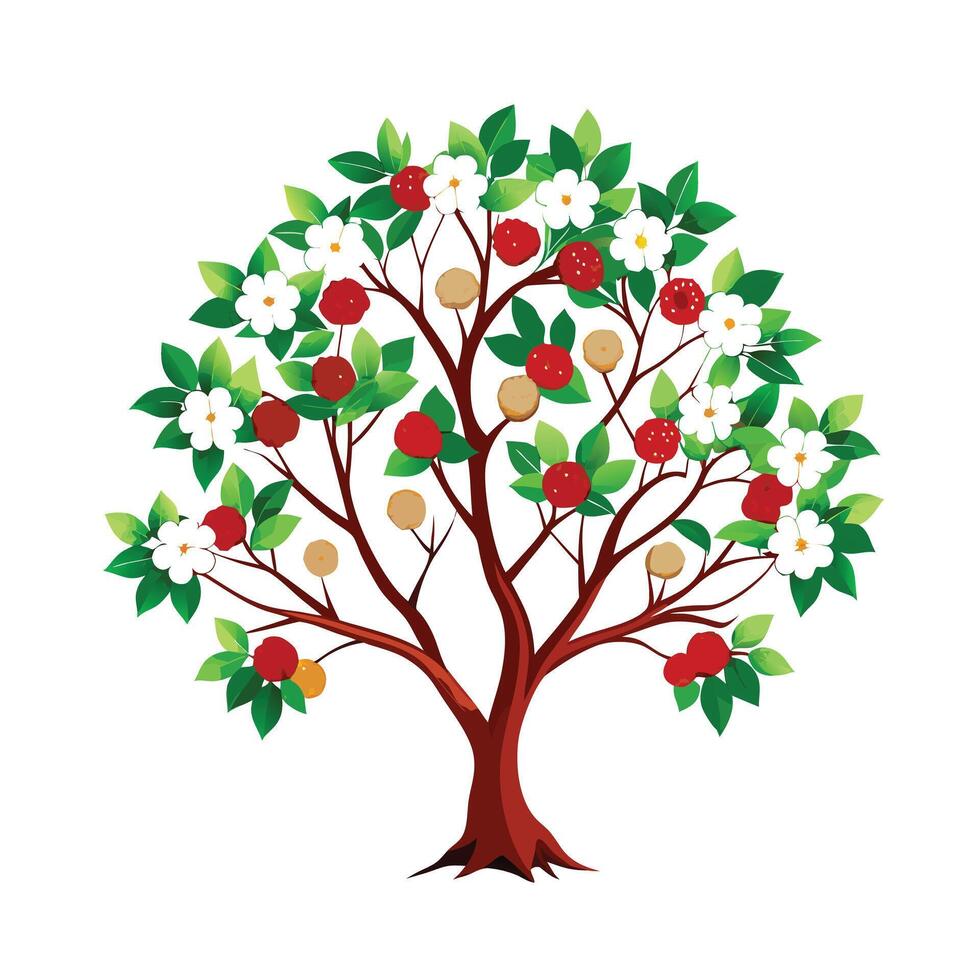 Beautiful Single Big Tree Illustration vector