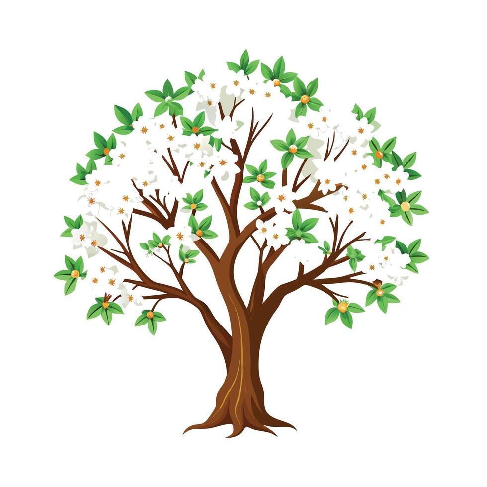 Beautiful Single Big Tree Illustration vector