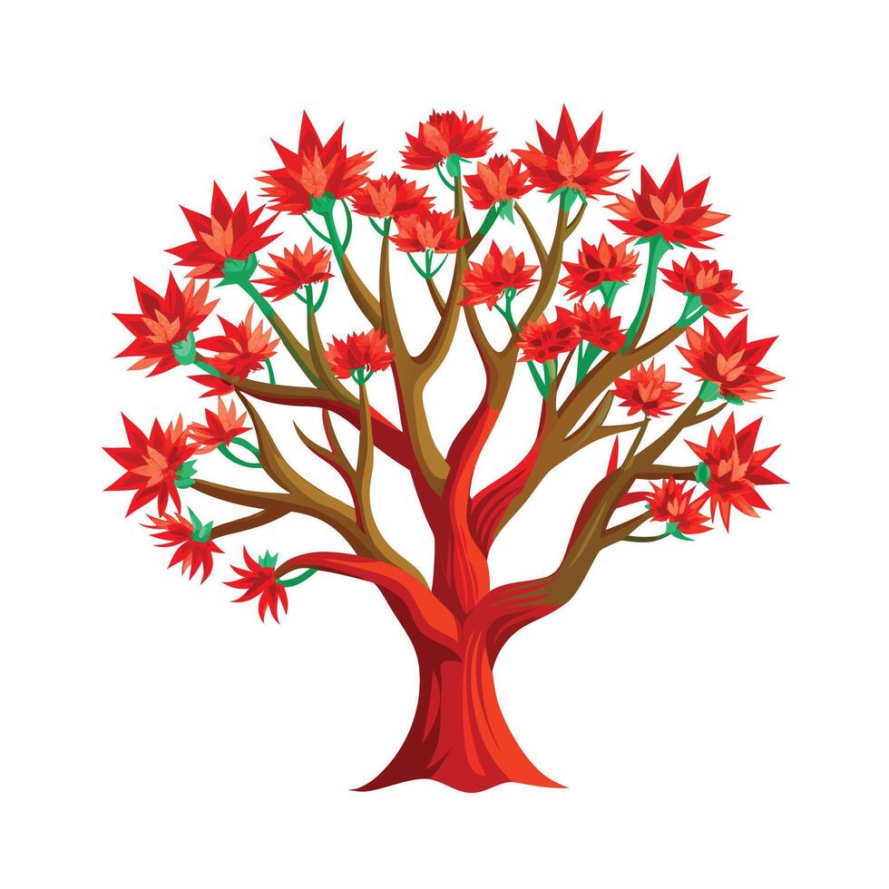Beautiful Single Big Tree Illustration vector