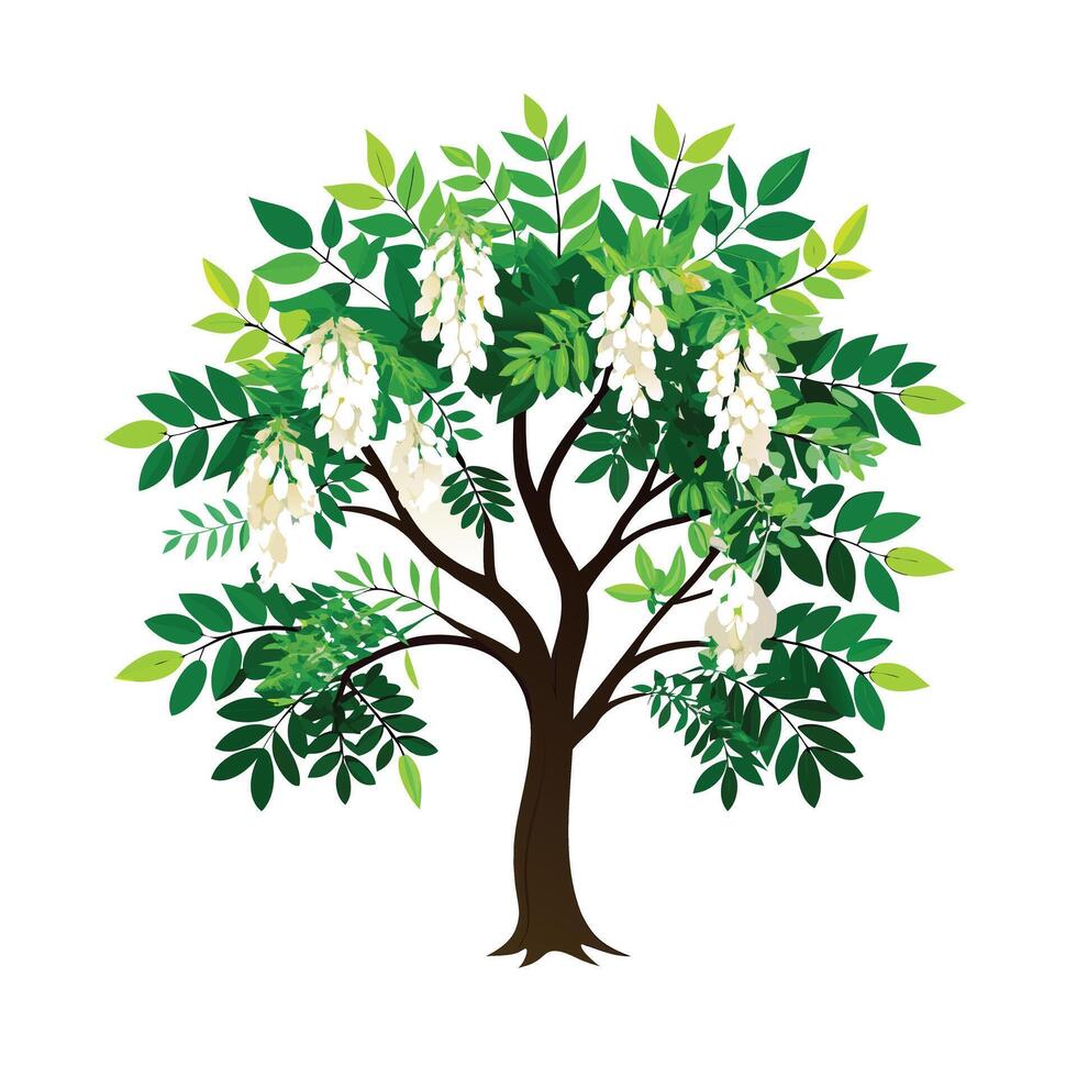 Beautiful Single Big Tree Illustration vector