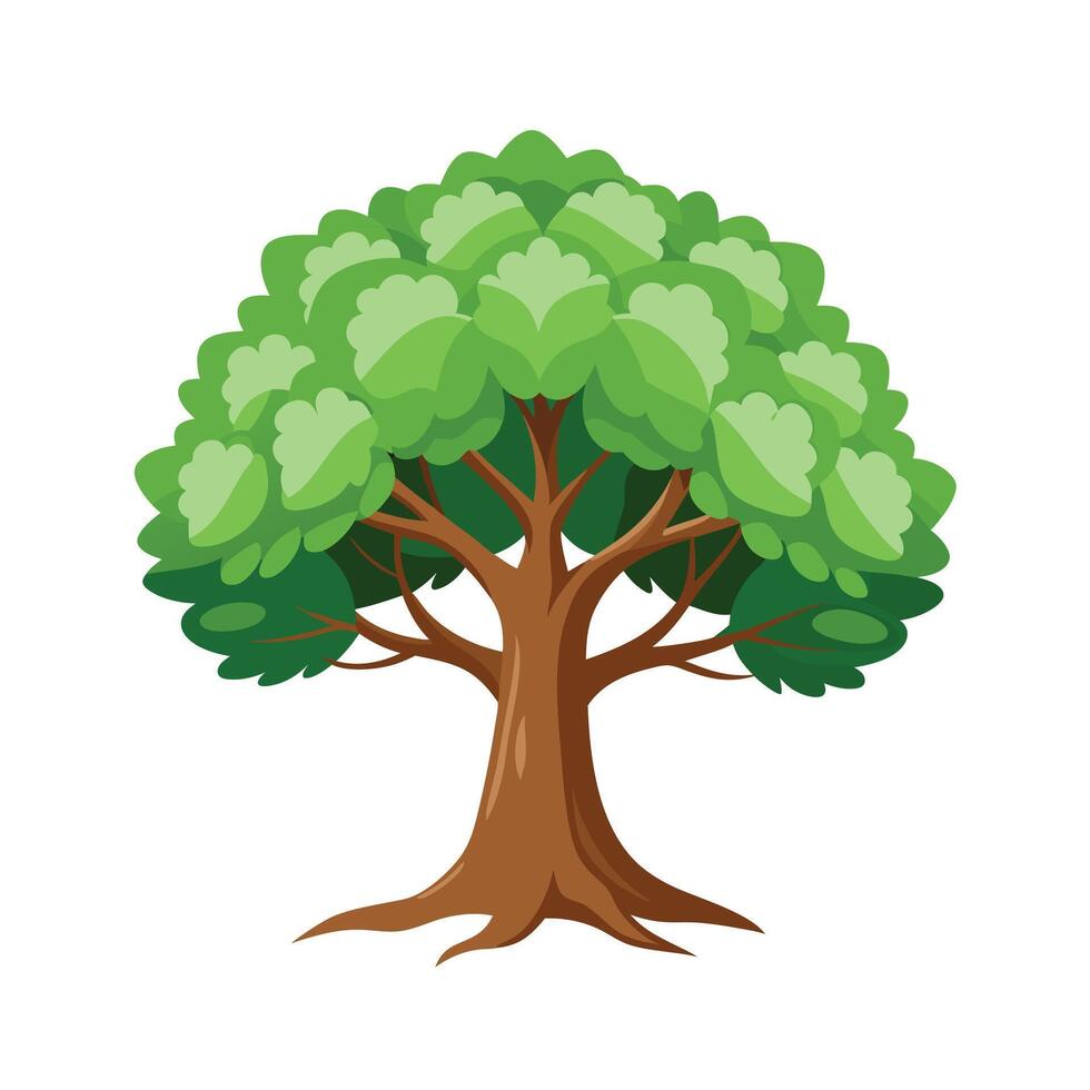 Beautiful Single Big Tree Illustration vector