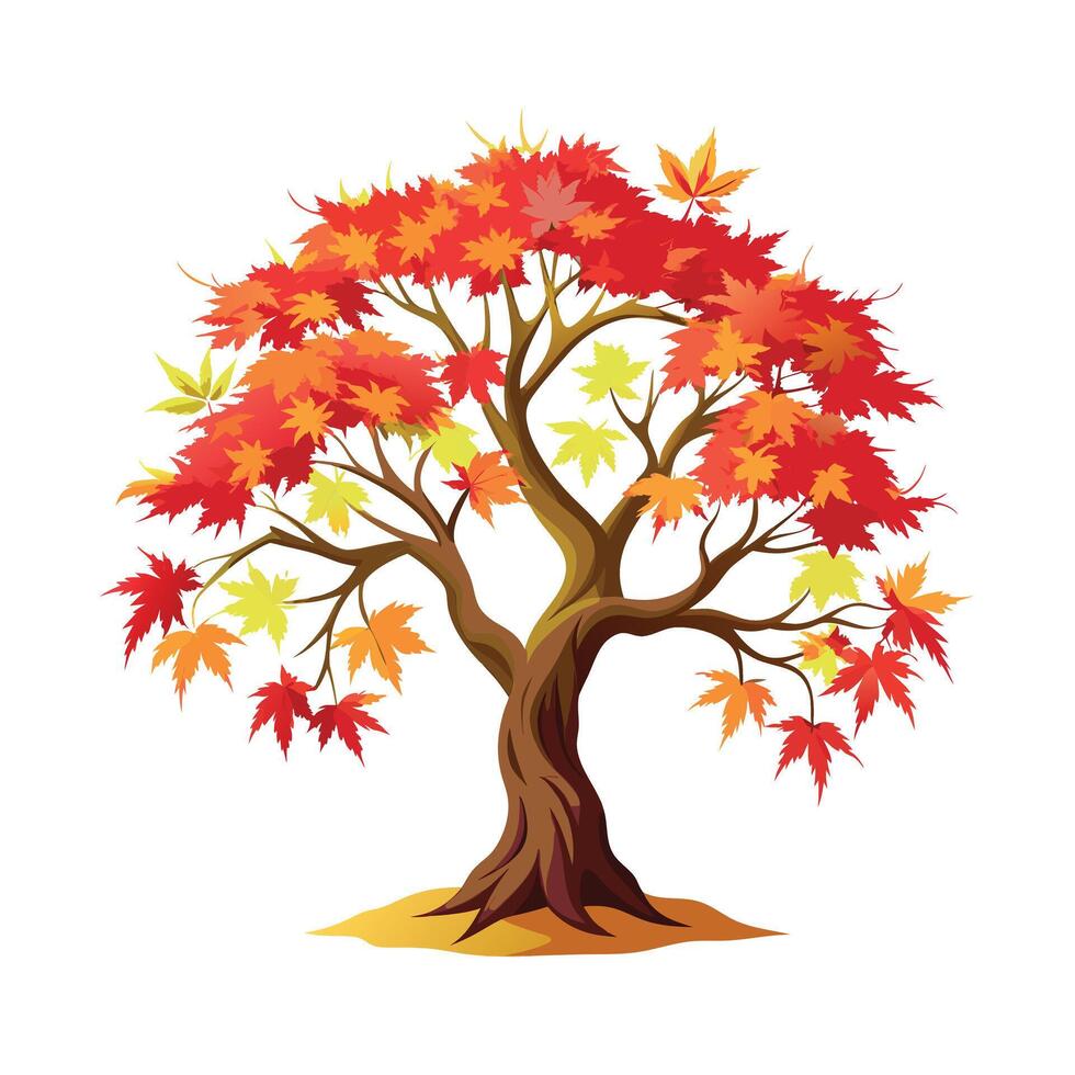 Beautiful Single Big Tree Illustration vector