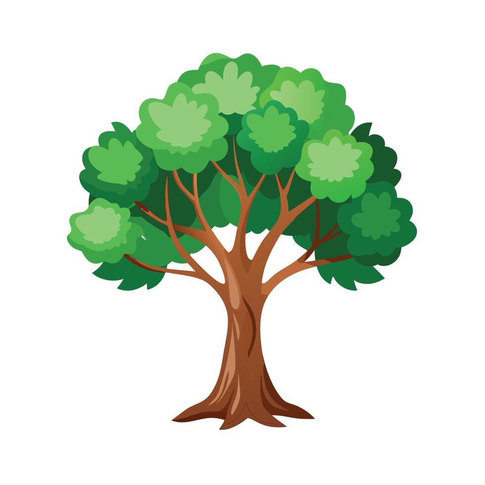 Beautiful Single Big Tree Illustration vector