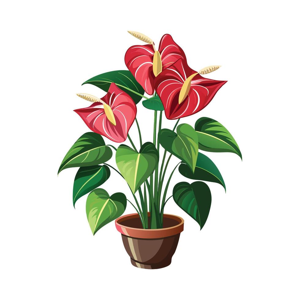 Beautiful Flowerpot Houseplant Illustration vector